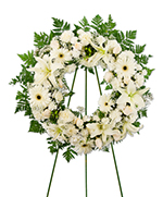 Wreath of mixed white flowers Wreath of mixed white flowers